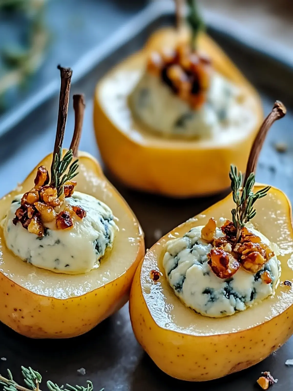 Indulge in Elegant Blue Cheese Stuffed Pears for Effortless Entertaining 3 Indulge in Elegant Blue Cheese Stuffed Pears