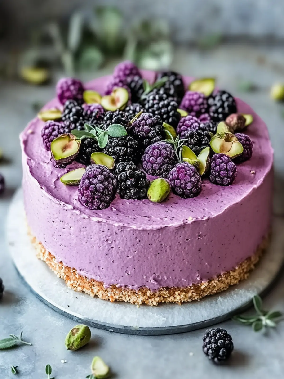 Pistachio Olive Oil Cake with Blackberry Thyme Buttercream Bliss 5 Pistachio Olive Oil Cake with Blackberry Thyme Buttercream Bliss