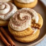Soft Pumpkin Cookies with Cinnamon Frosting