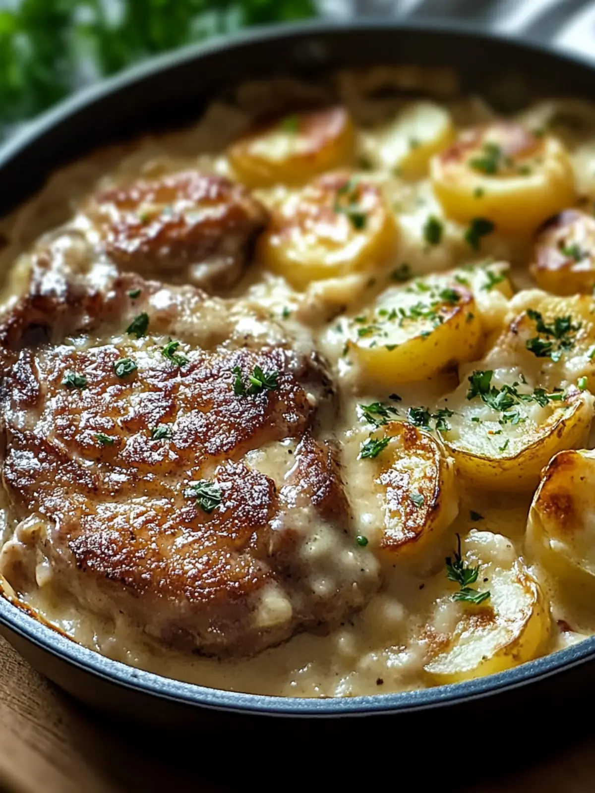 Smothered Pork Chop and Scalloped Potato Casserole Delight
