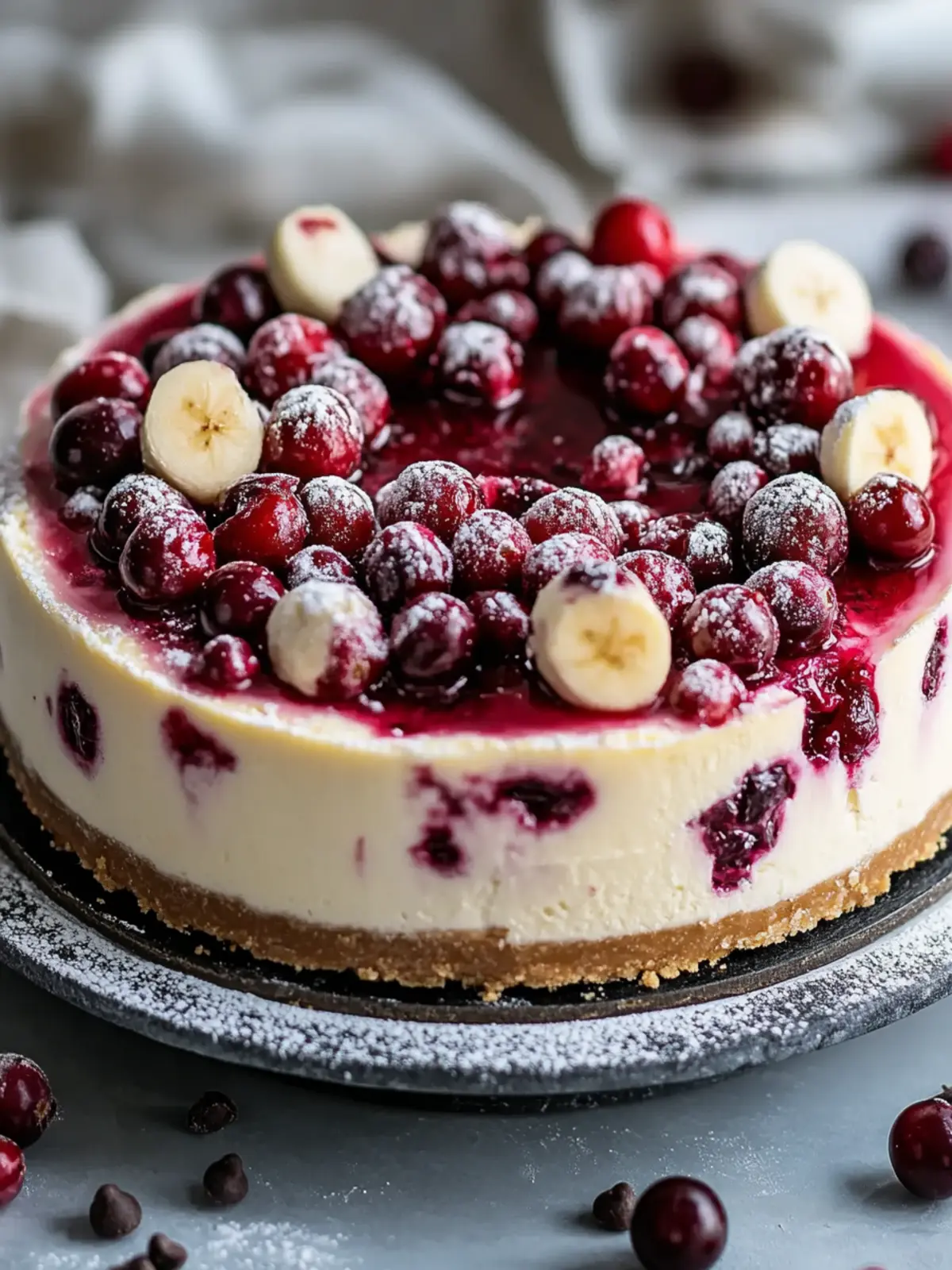 Cranberry and White Chocolate Cheesecake