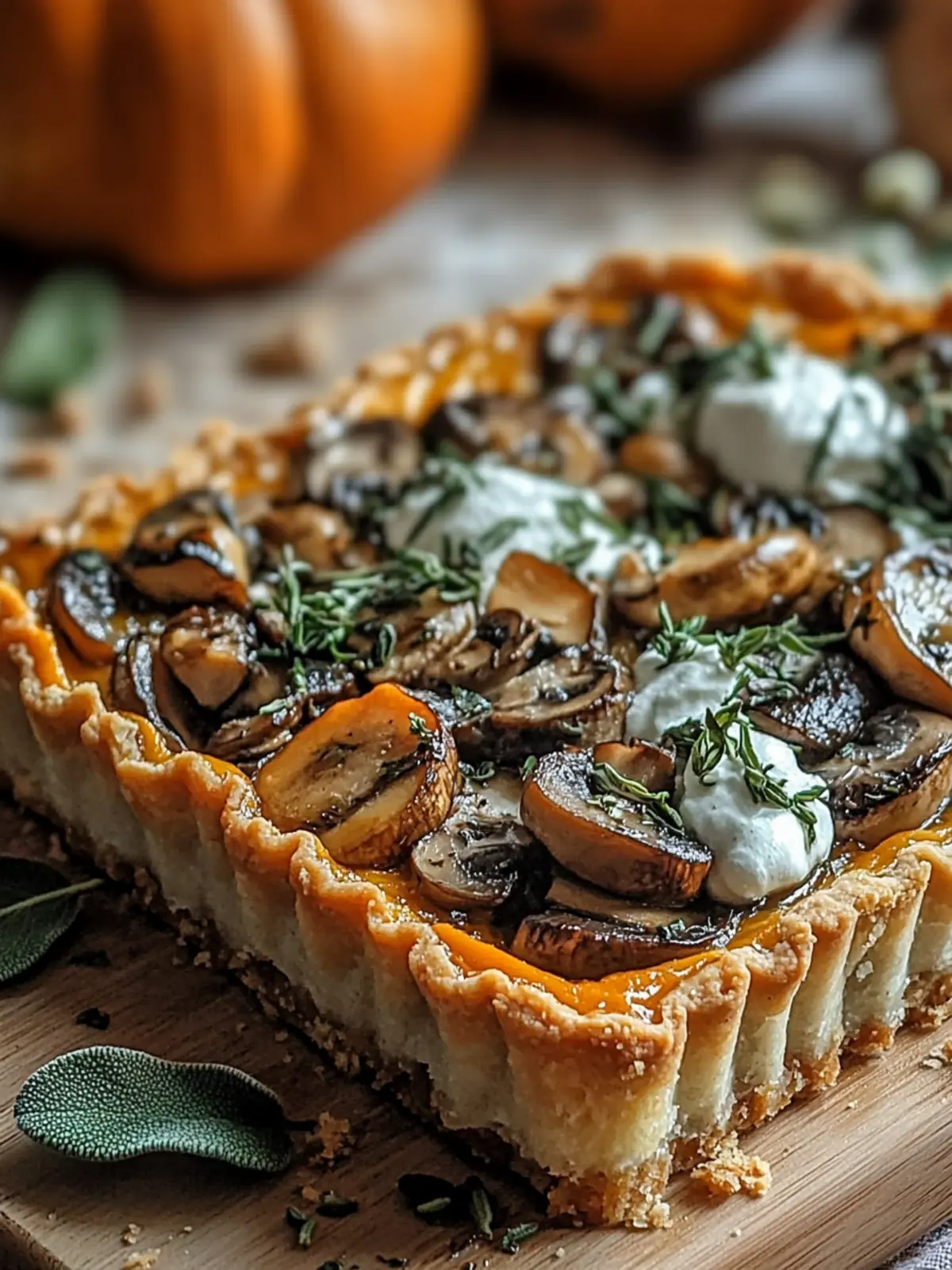 Pumpkin Sage & Mushroom Tart: A Cozy Fall Favorite 2 Pumpkin Sage & Mushroom Tart