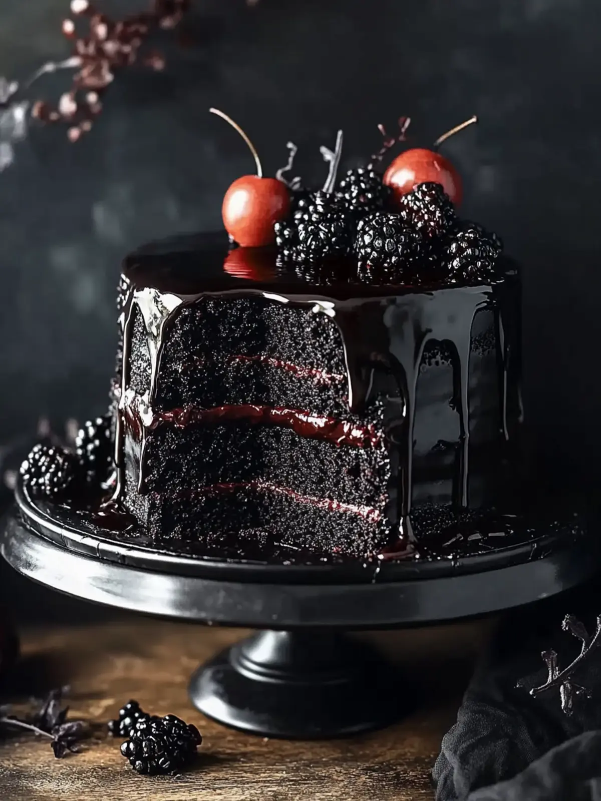 Decadent Black Velvet Halloween Cake for Spooky Celebrations 2 Decadent Black Velvet Halloween Cake for Spooky