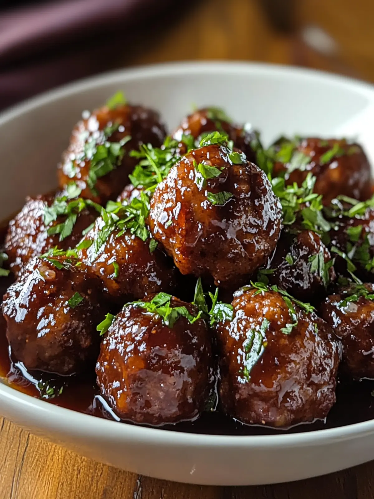 Tender Red Wine Braised Meatballs