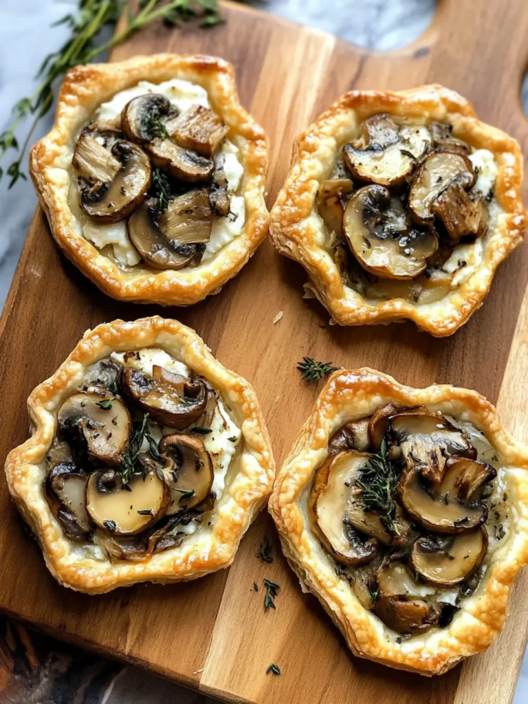 Mushroom, Shallot and Herbed Goat Cheese Tarts