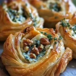 Blue Cheese Walnut Thyme Puff Pastry Twirl Recipe