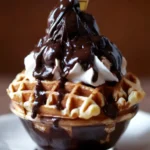 Chocolate Stout Waffle Sundae with Chocolate Stout Fudge Sauce