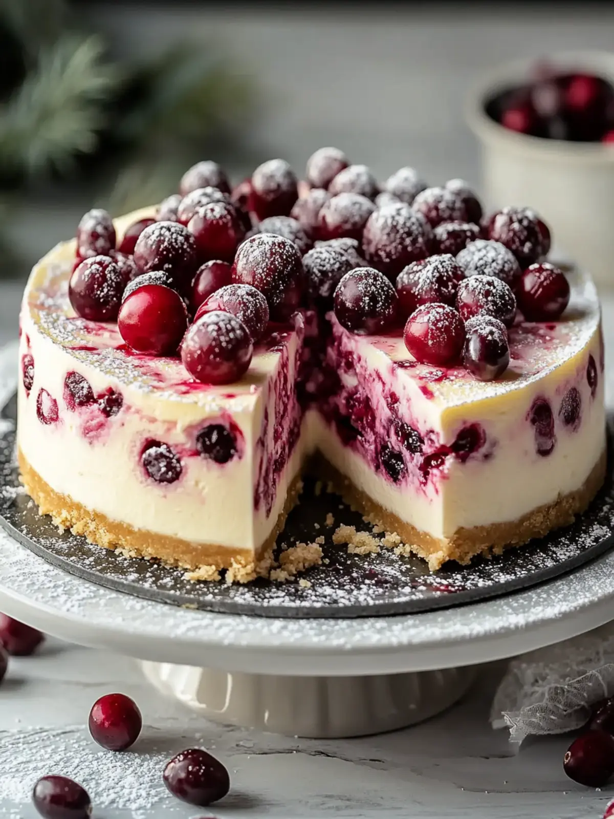 Cranberry and White Chocolate Cheesecake