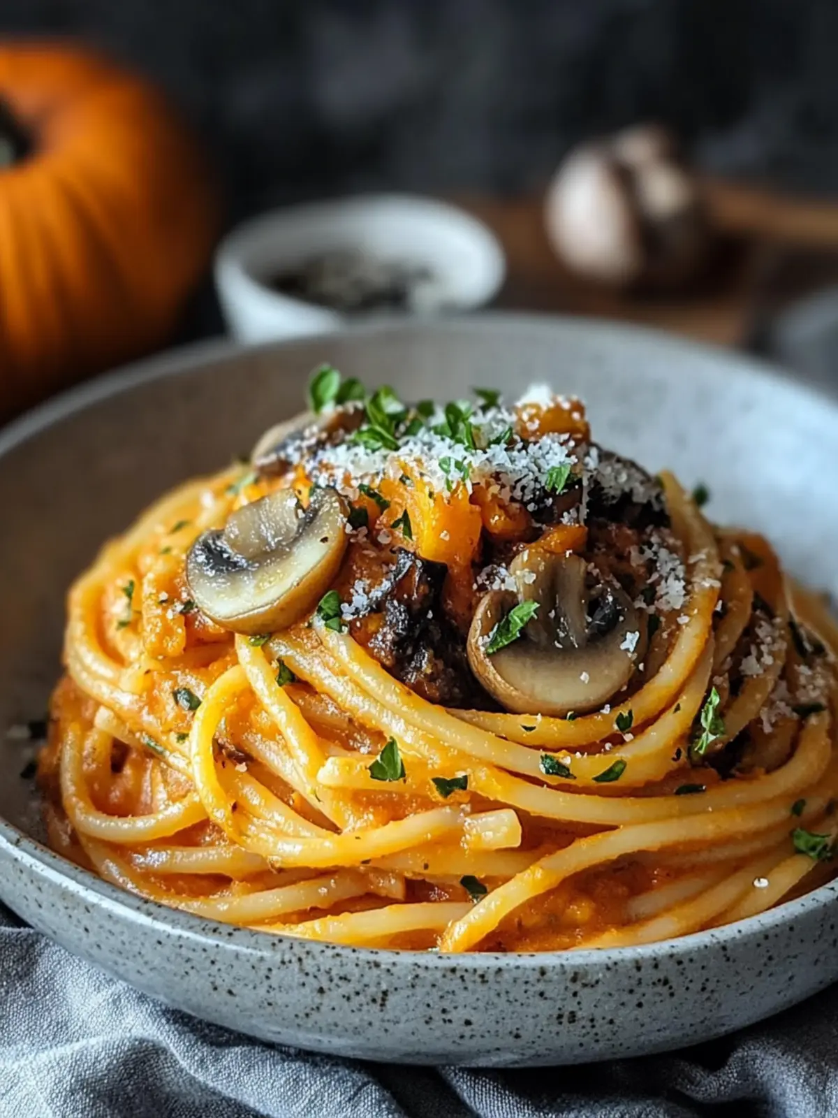 Pumpkin & Mushroom Spaghetti