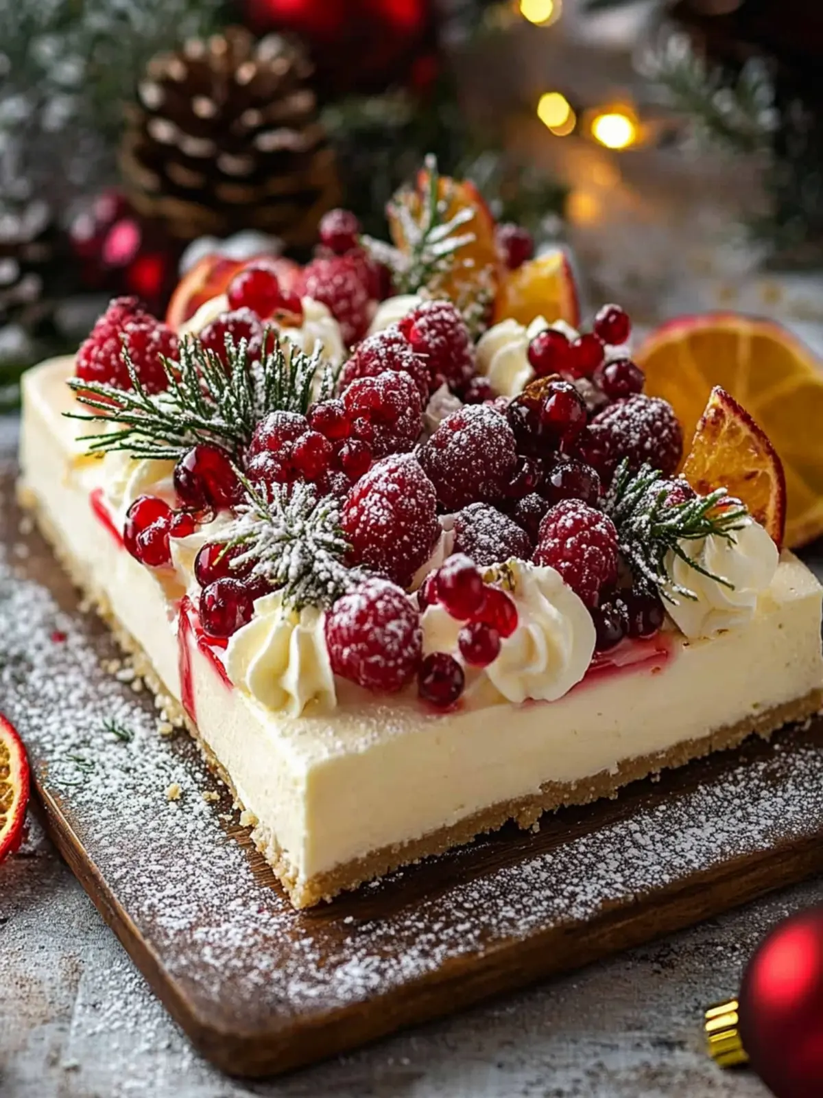 Easy Christmas Cheesecake Slab