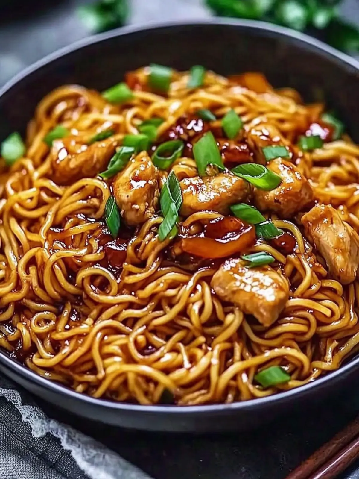 Sticky Garlic Chicken Noodles