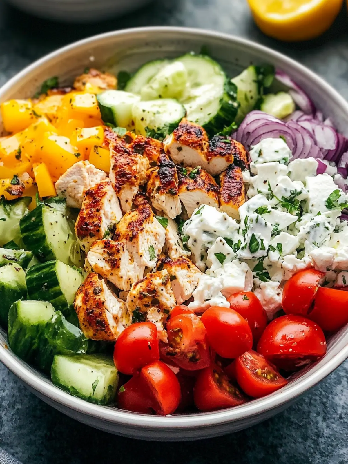 Delicious Greek Chicken Bowls with Creamy Tzatziki Bliss 4 Greek Chicken Bowls
