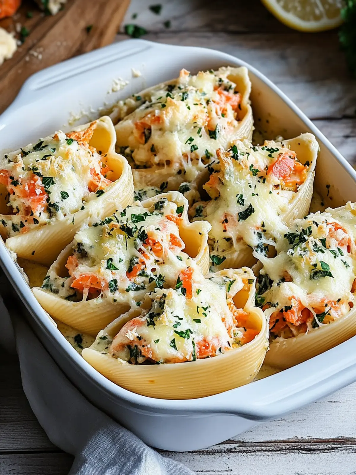 Creamy Seafood Stuffed Shells
