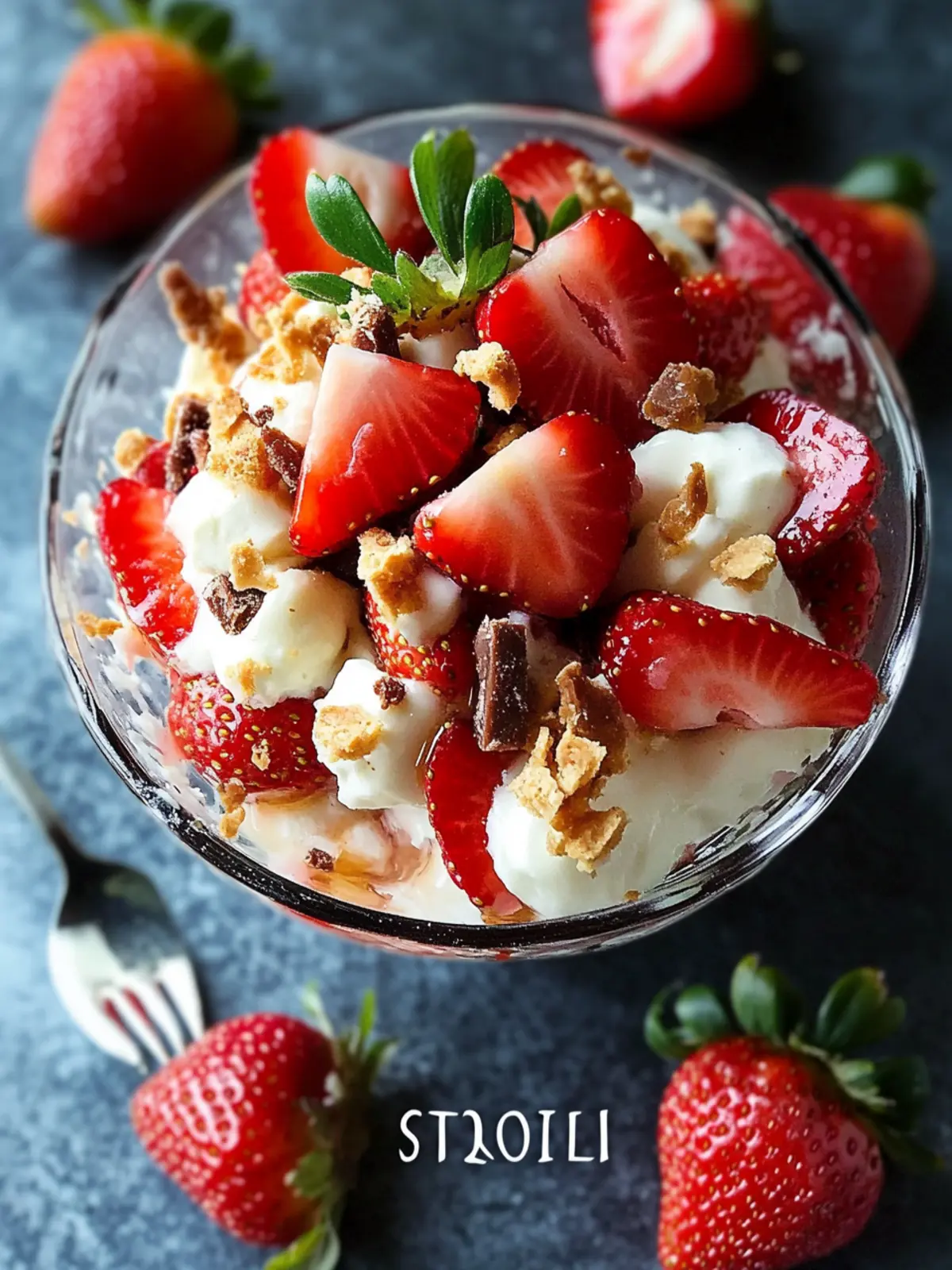 Strawberry Dessert Salad (with Toffee)