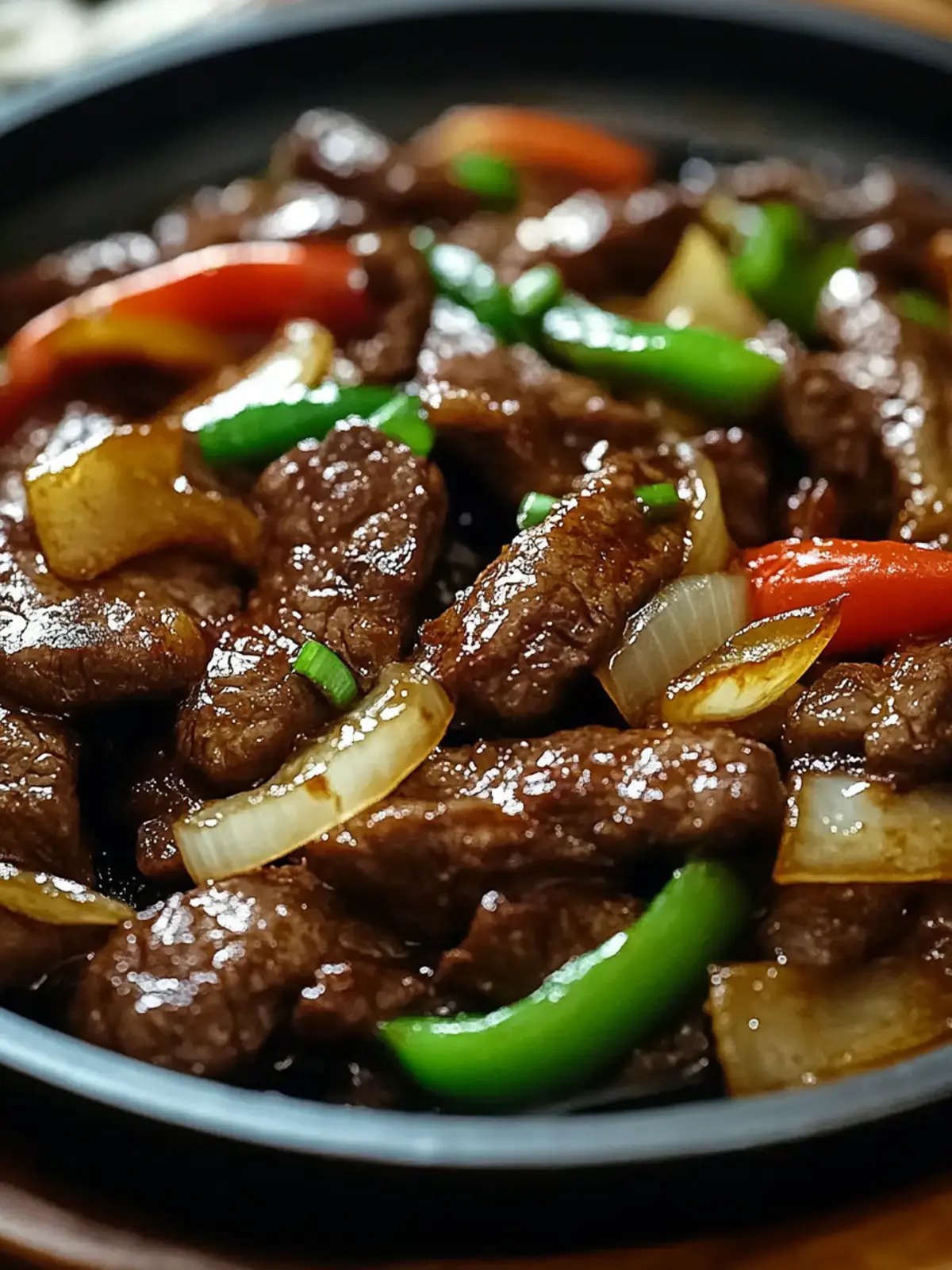 Sizzling Chinese Pepper Steak with Onions