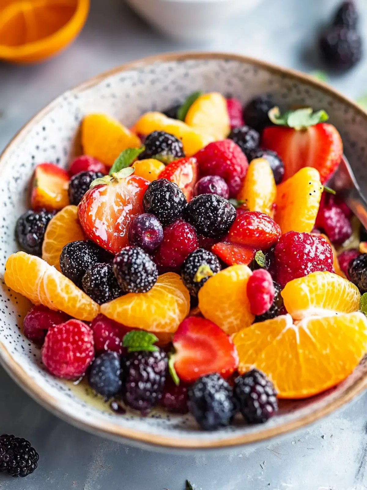 Orange Berry Fruit Salad with Poppy Seed Dressing