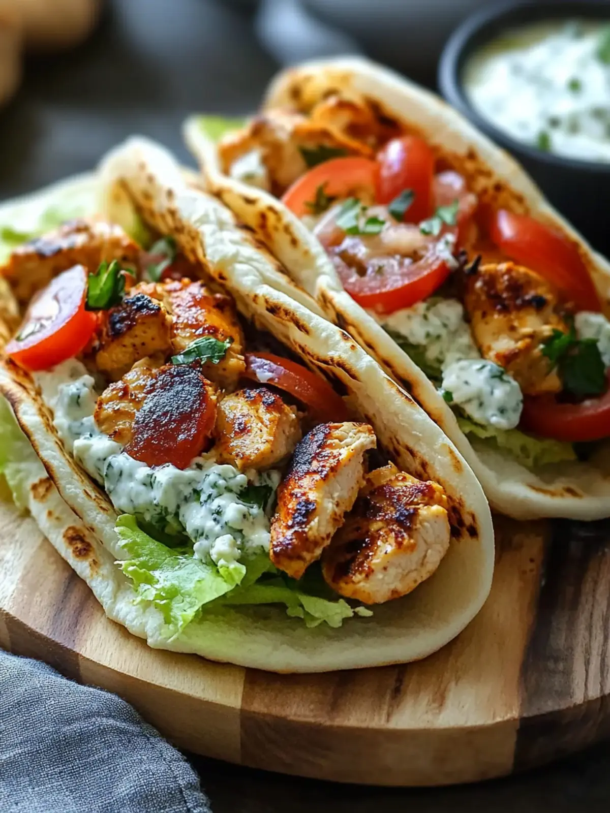 Mediterranean Chicken Gyros with Creamy Feta Tzatziki