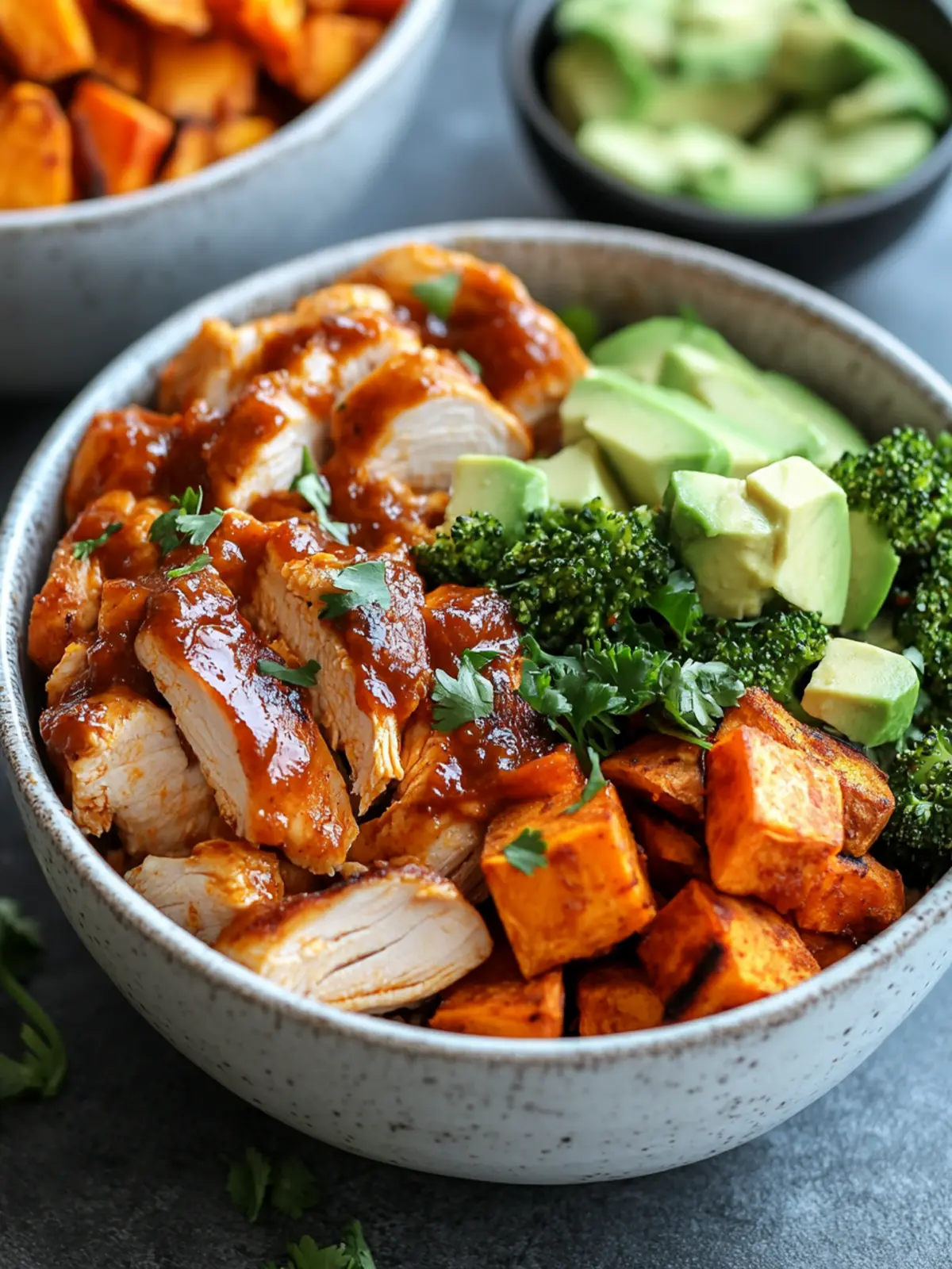 BBQ Chicken & Roasted Sweet Potato Bowls for Quick Comfort 5 Easy BBQ Chicken & Roasted Sweet Potato Bowls