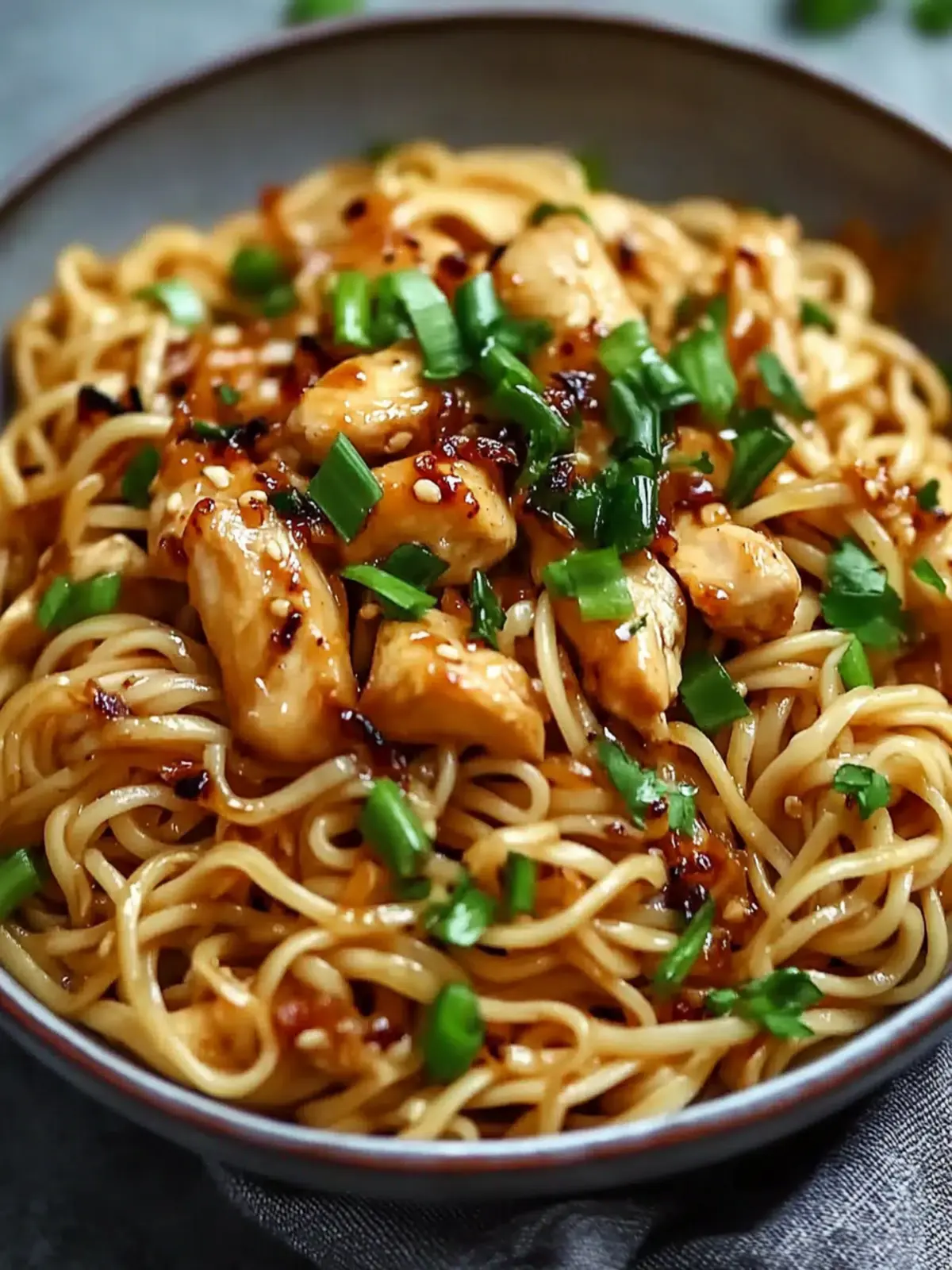 Sticky Garlic Chicken Noodles