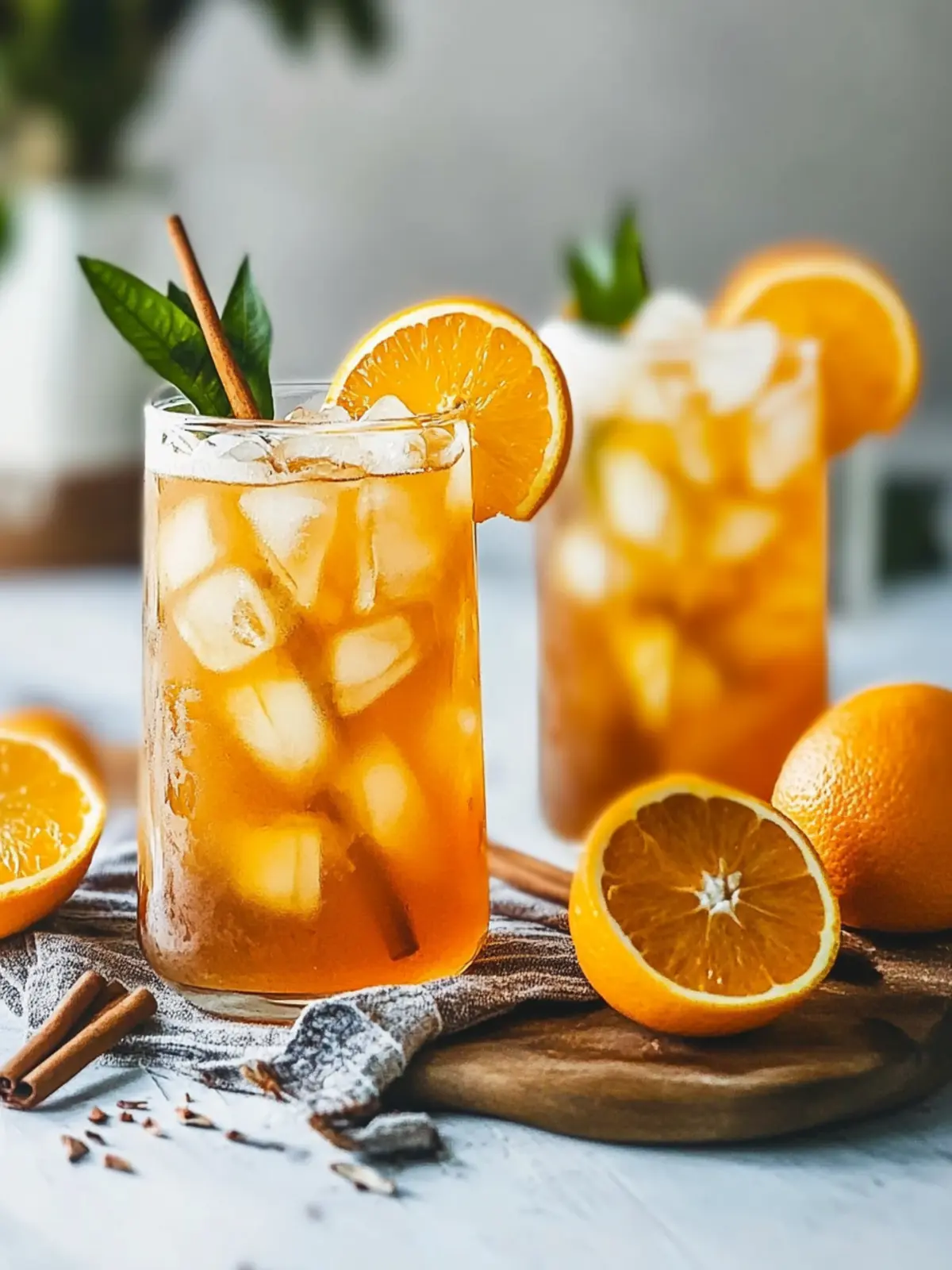 Easy Orange Cinnamon Iced Tea Recipe + Cocktail Twist You’ll Love 4 Easy Orange Cinnamon Iced Tea Recipe + Cocktail Version!