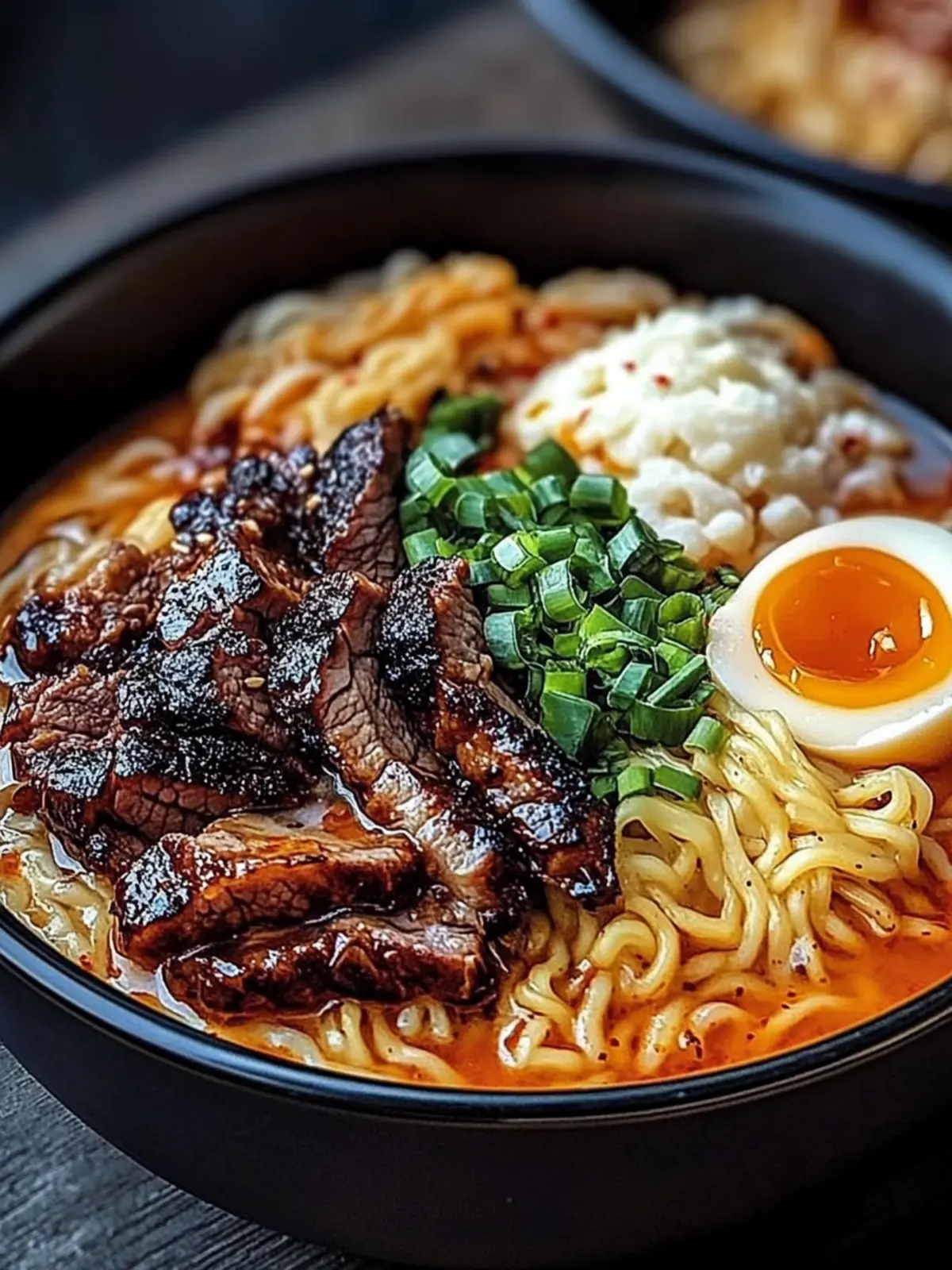 Spicy Korean Ramen with Grilled Beef & Creamy Sauce Bliss 4 Spicy Korean Ramen with Grilled Beef & Creamy Sauce