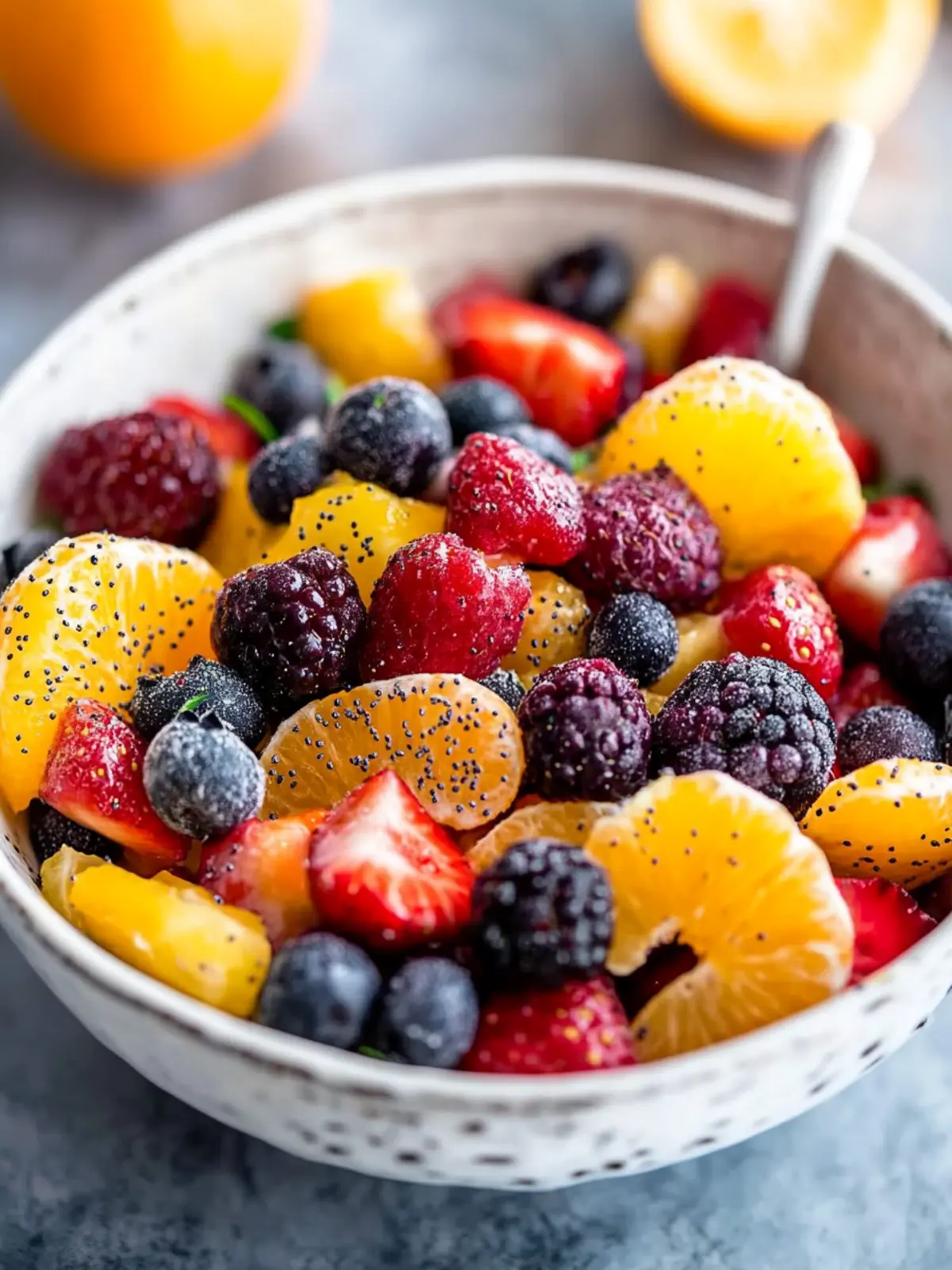 Orange Berry Fruit Salad with Poppy Seed Dressing