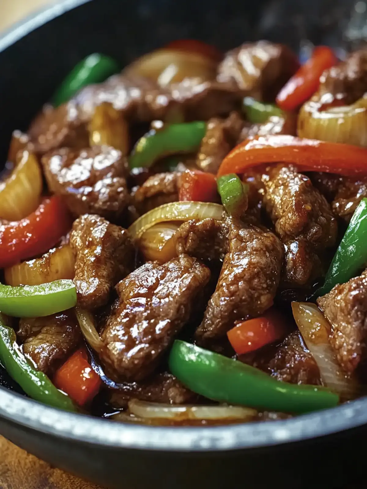 Sizzling Chinese Pepper Steak with Onions