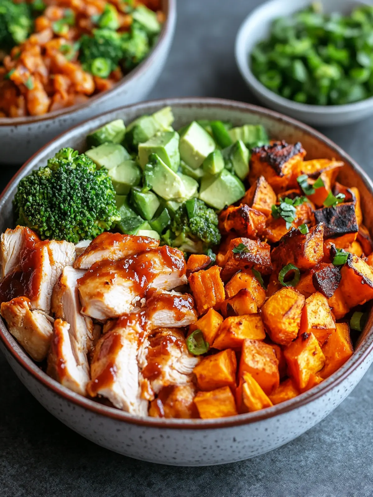 BBQ Chicken & Roasted Sweet Potato Bowls for Quick Comfort 2 Easy BBQ Chicken & Roasted Sweet Potato Bowls