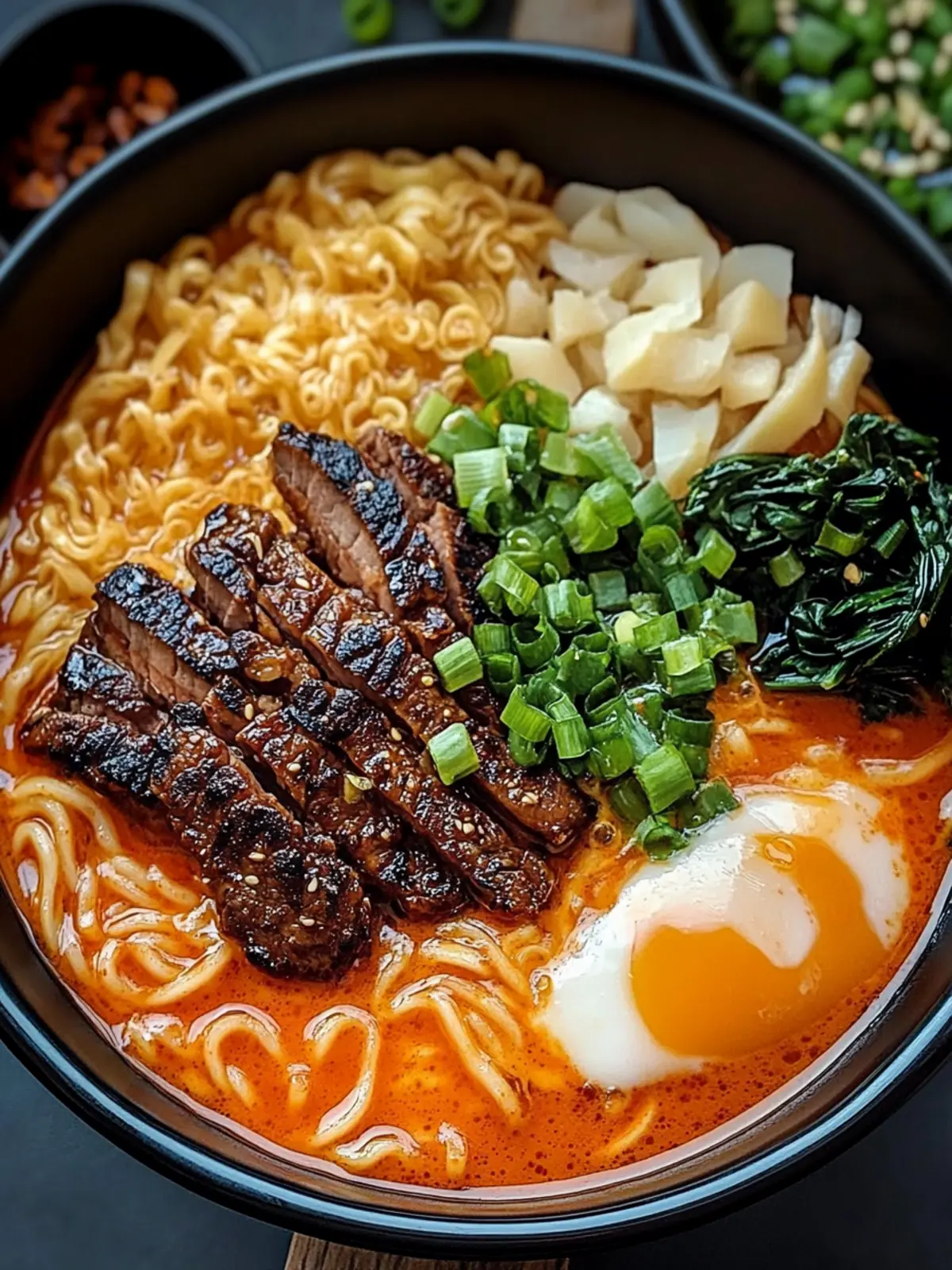 Spicy Korean Ramen with Grilled Beef & Creamy Sauce Bliss 3 Spicy Korean Ramen with Grilled Beef & Creamy Sauce