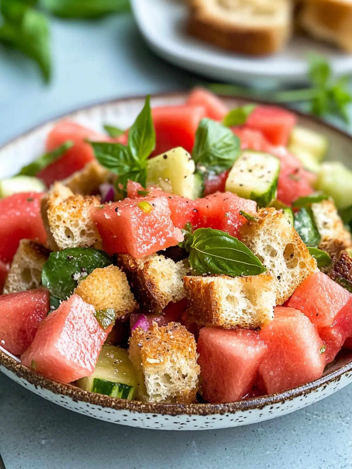 Watermelon Panzanella Bread Salad