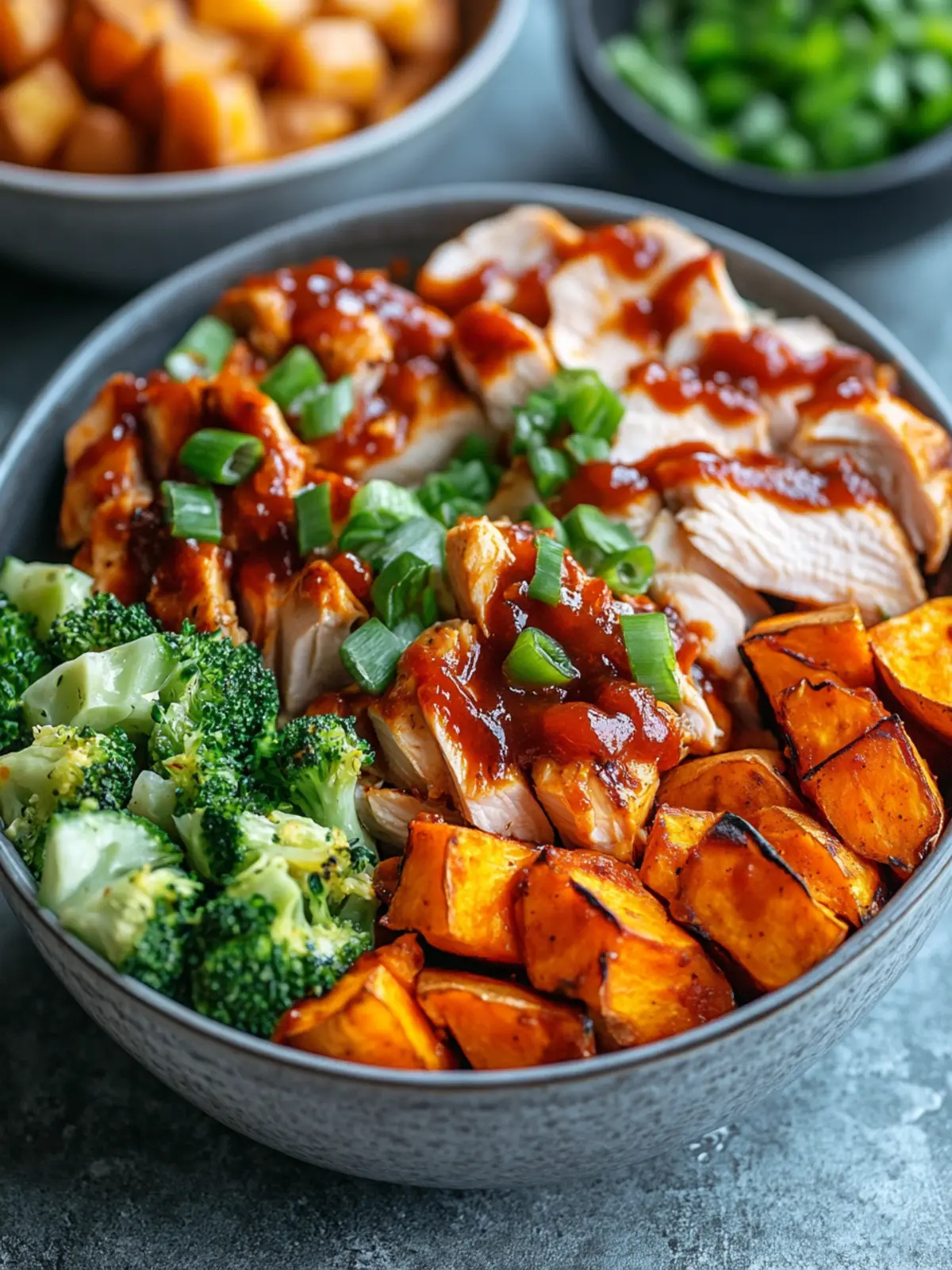 BBQ Chicken & Roasted Sweet Potato Bowls for Quick Comfort 4 Easy BBQ Chicken & Roasted Sweet Potato Bowls