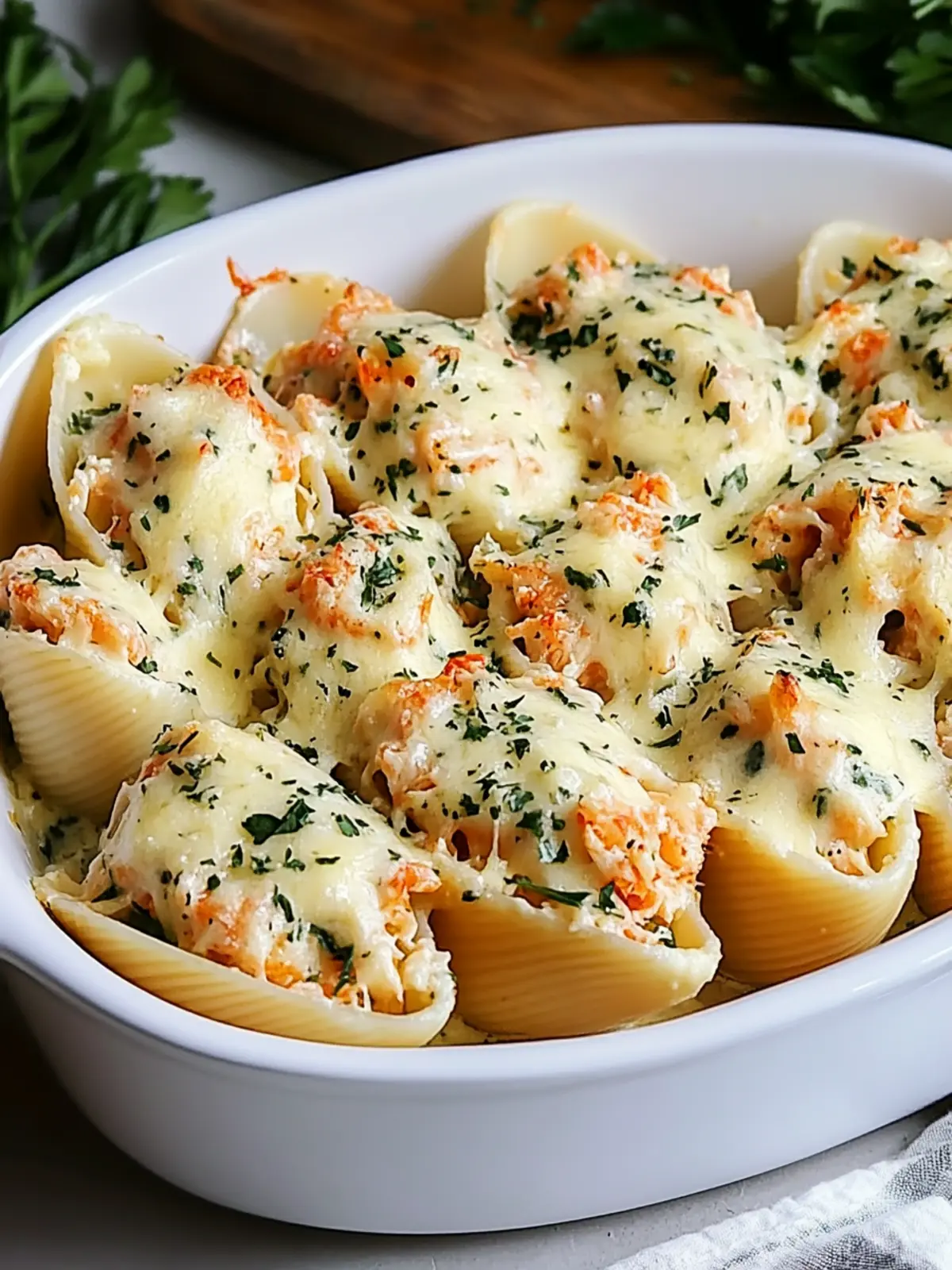 Creamy Seafood Stuffed Shells