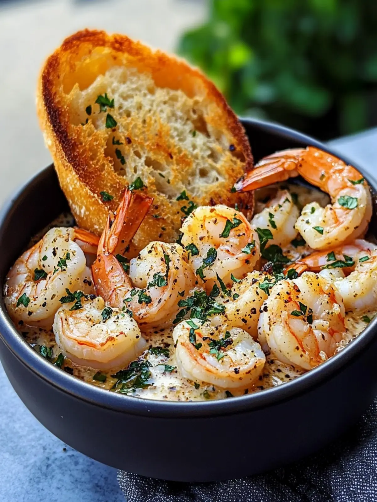 Shrimp Scampi Bowls with Garlic Bread