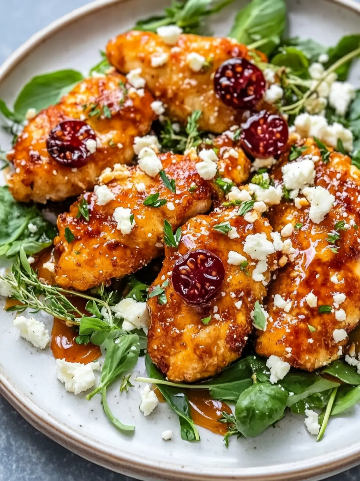 Crispy Hot Honey Feta Chicken