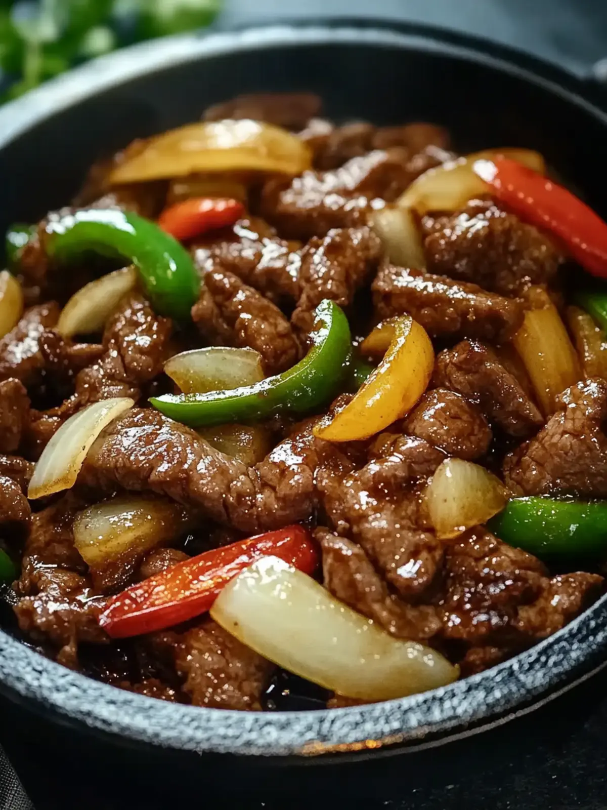 Sizzling Chinese Pepper Steak with Onions