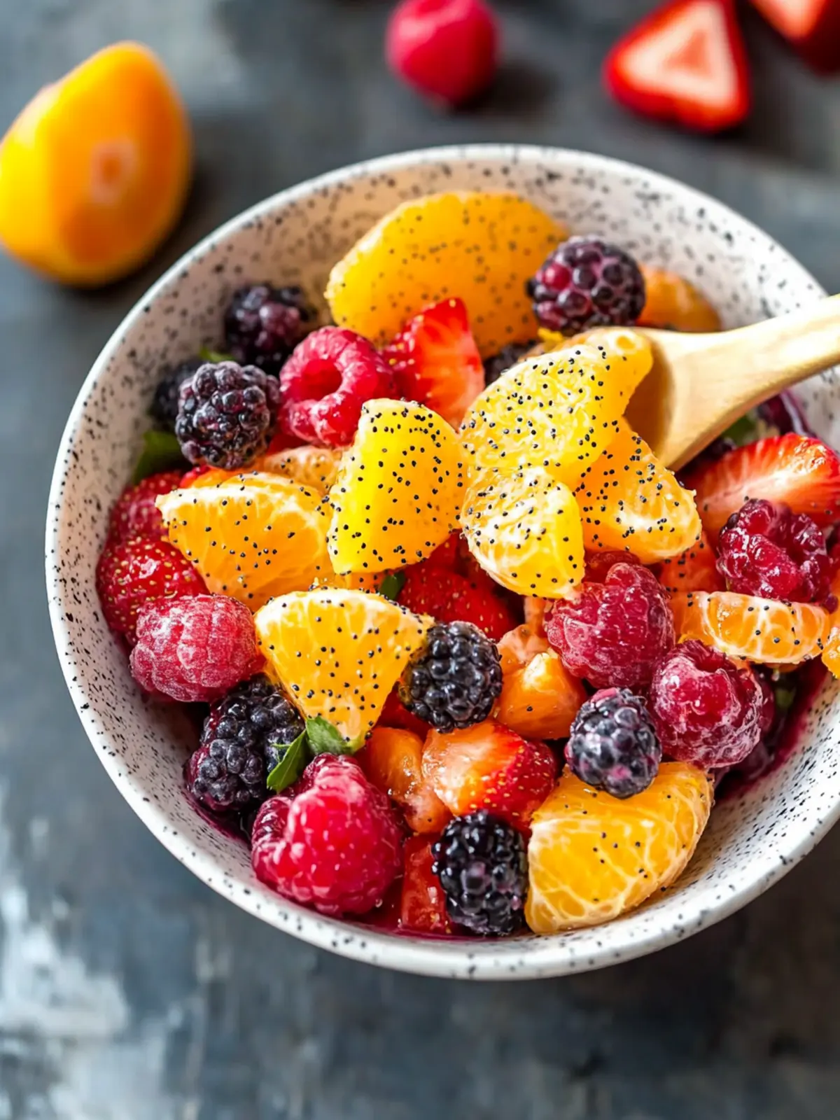 Orange Berry Fruit Salad with Poppy Seed Dressing