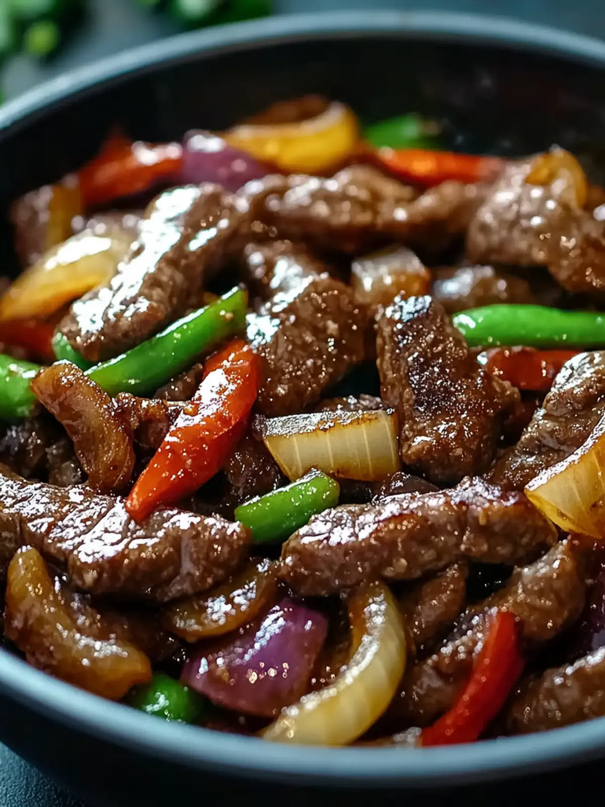 Sizzling Chinese Pepper Steak with Onions