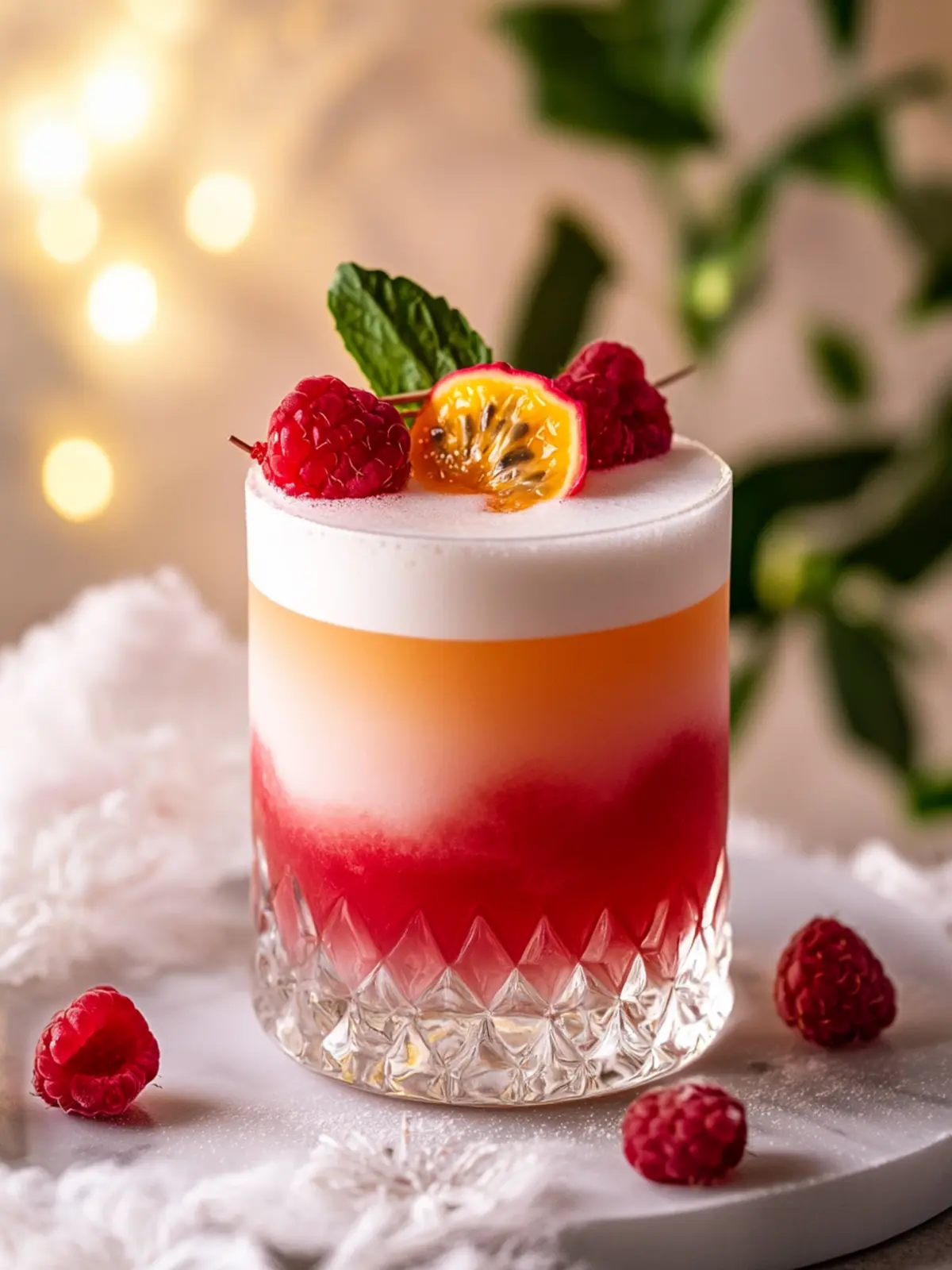 Raspberry Passionfruit Tequila Sour
