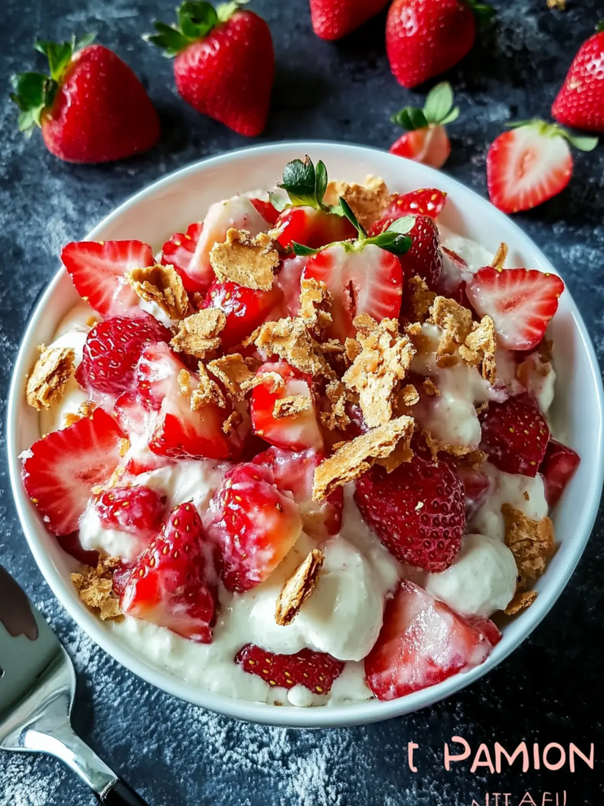Strawberry Dessert Salad (with Toffee)