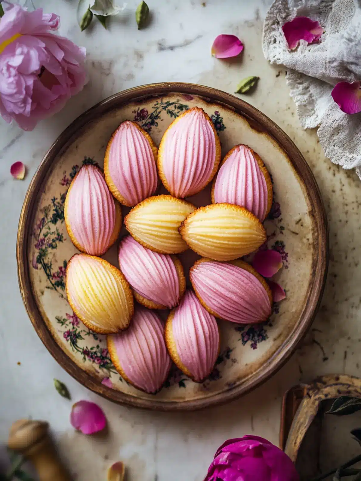 Homemade Madeleines with Rosewater and Cardamom