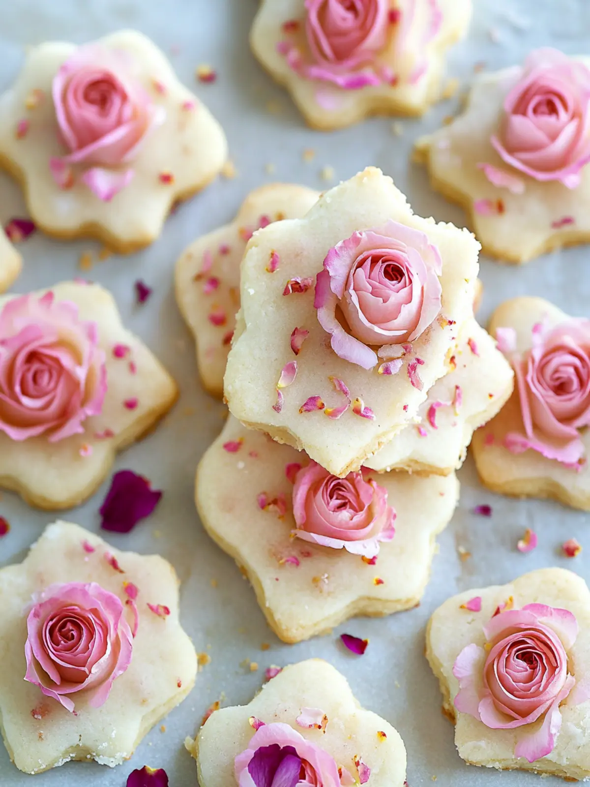 Rose Shortbread Cookies