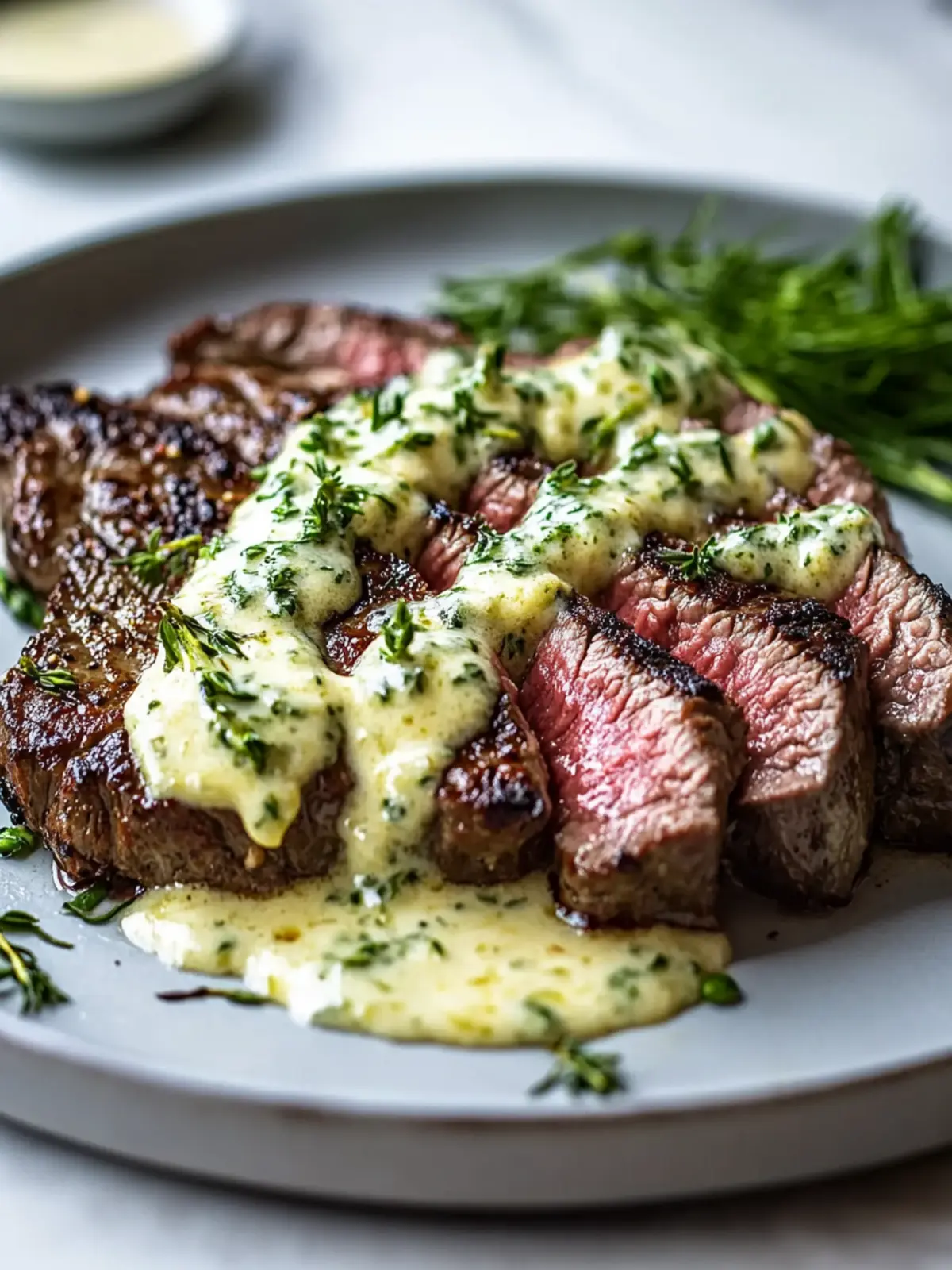 Knoblauchbutter-Steak mit Parmesan-Cremesauce Rezept