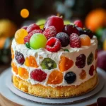 Eggless Fresh Fruit Cake