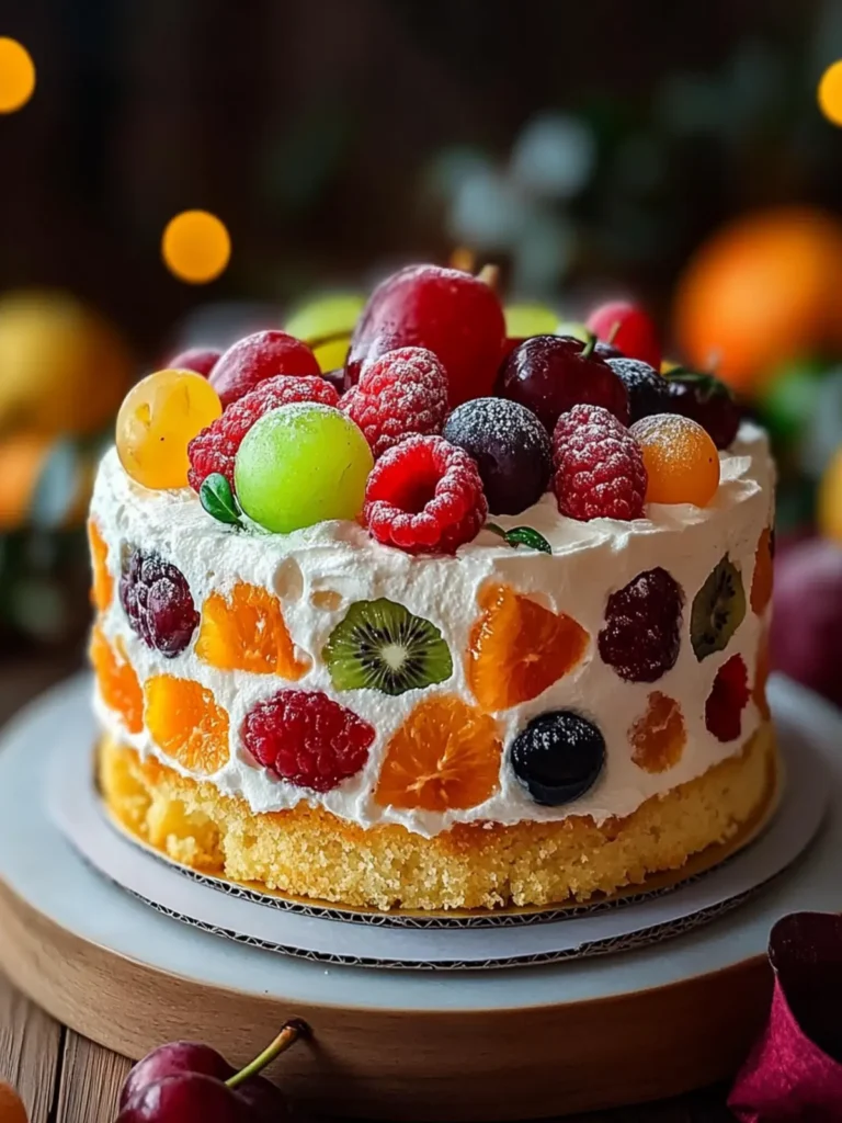 Eggless Fresh Fruit Cake
