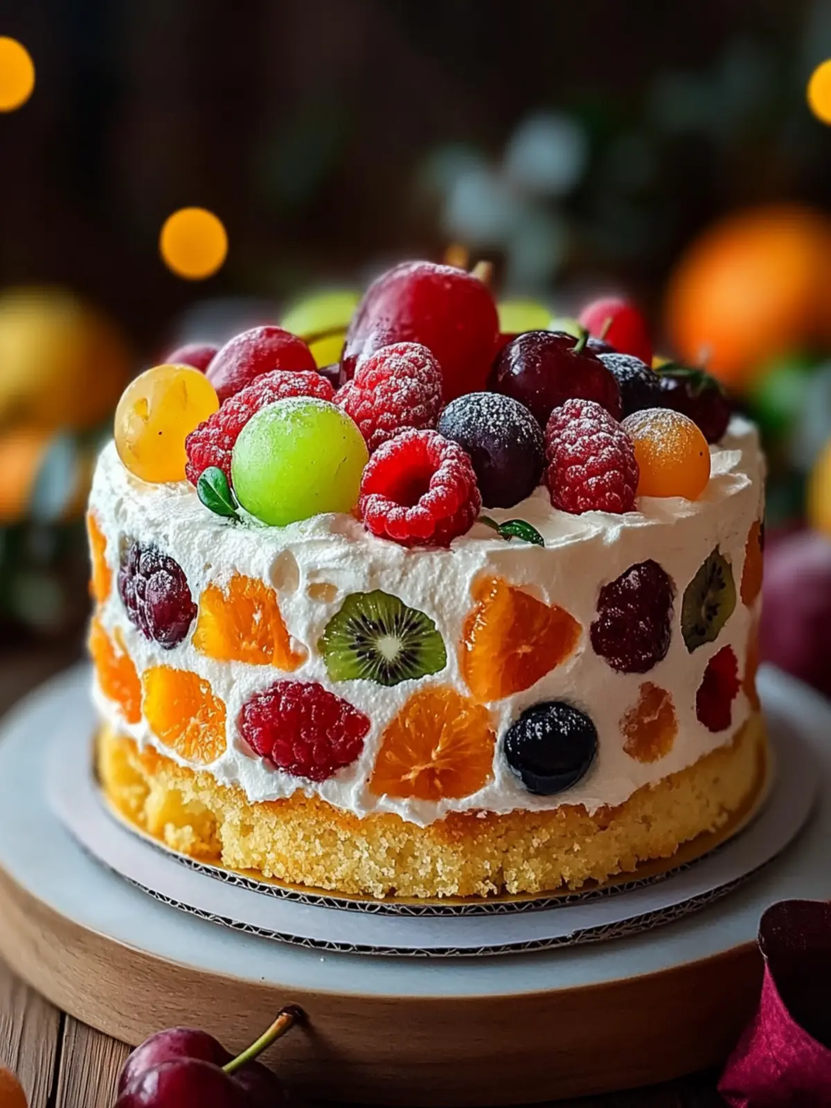 Eggless Fresh Fruit Cake