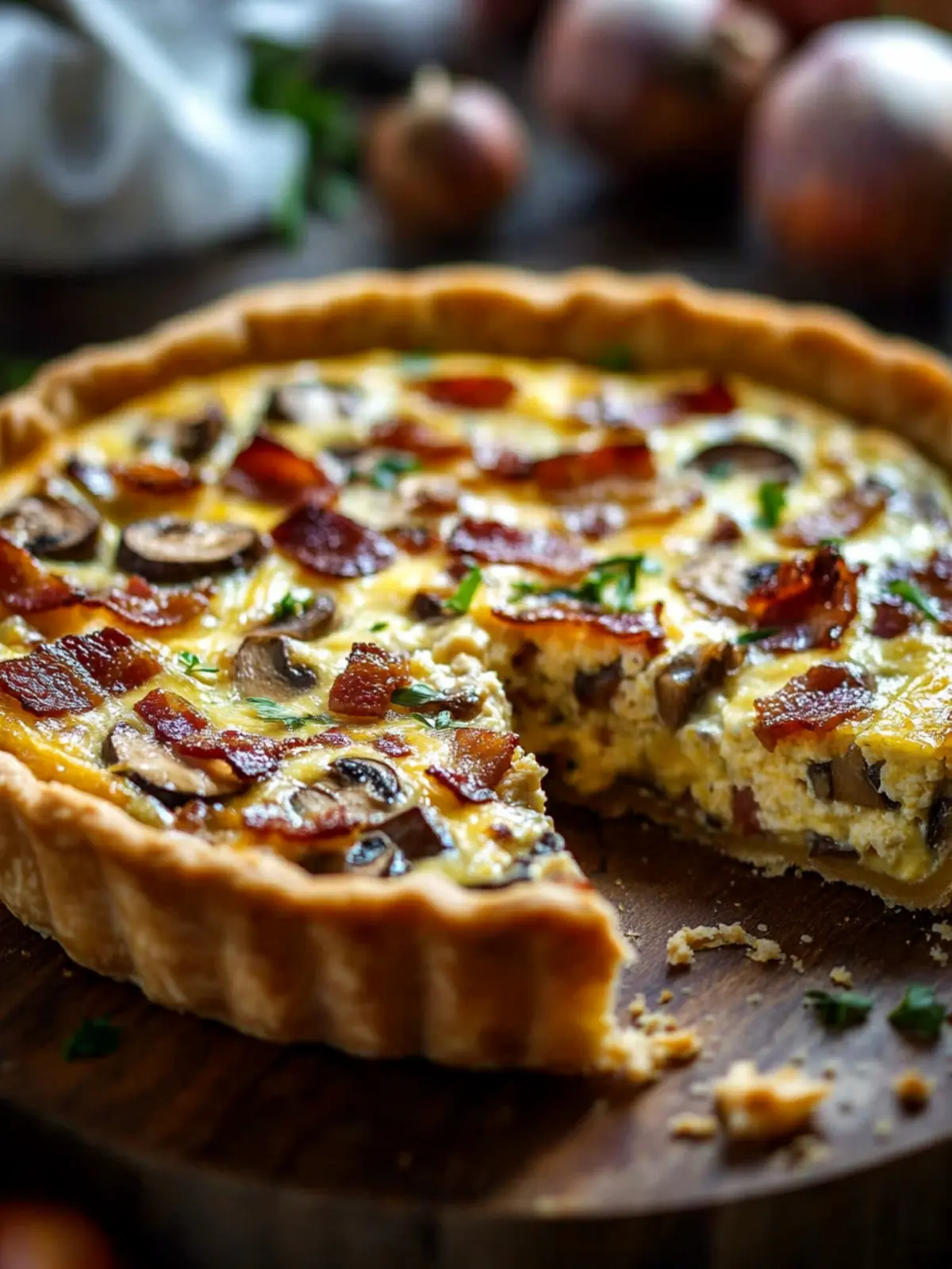 – Easy Bacon Onion Mushroom Quiche – Perfect for Brunch