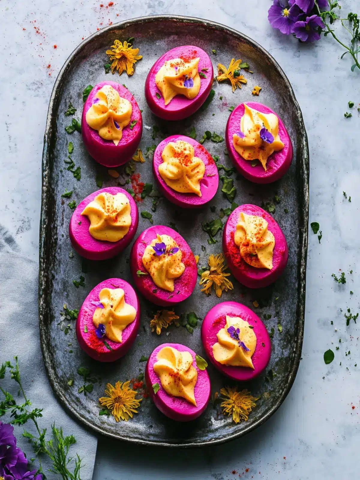 Beet-Dyed Deviled Eggs: Brighten Your Easter Table! 2 Beet-Dyed Deviled Eggs