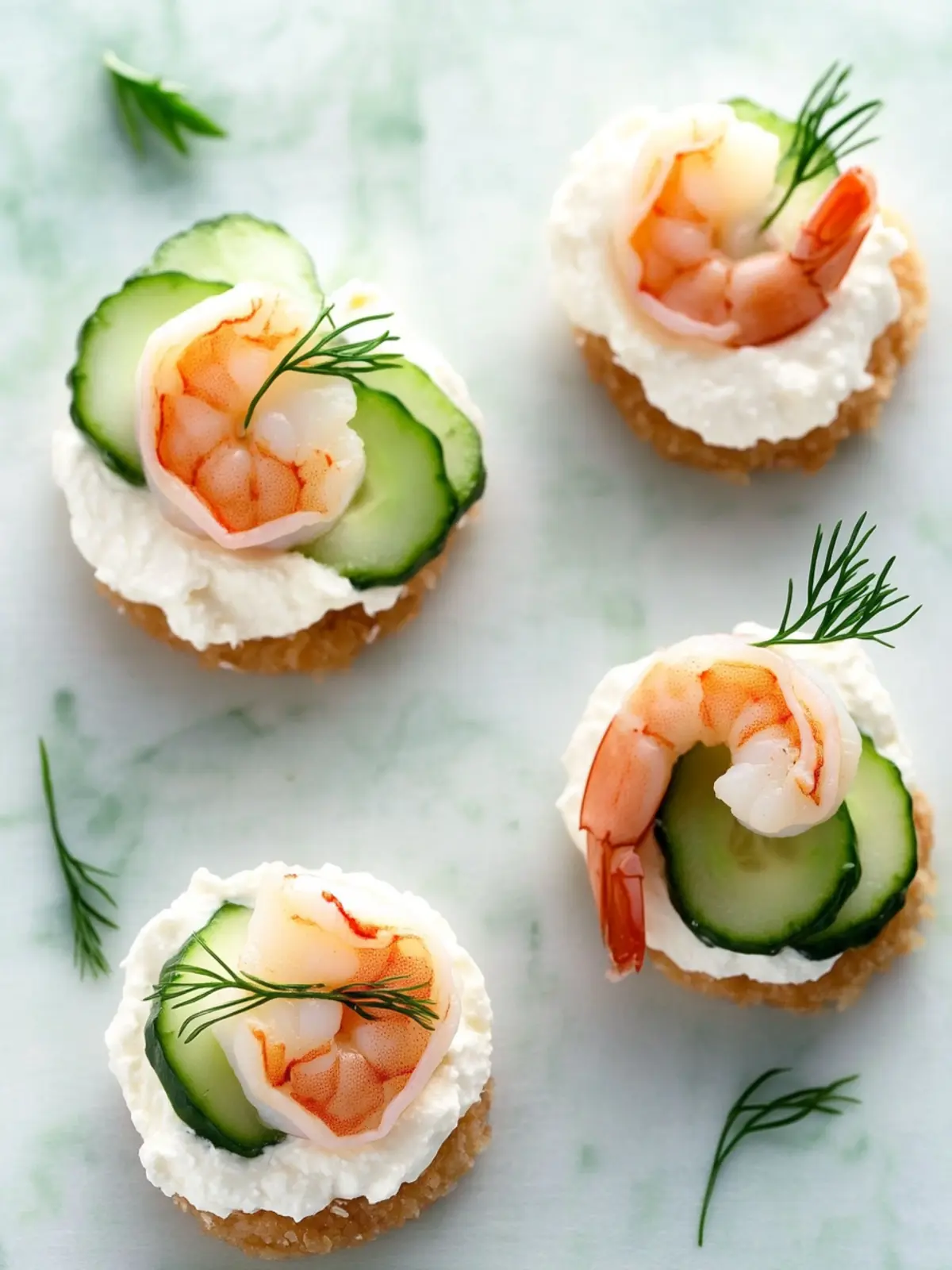 Baby Shrimp & Cucumber Canapés with Boursin