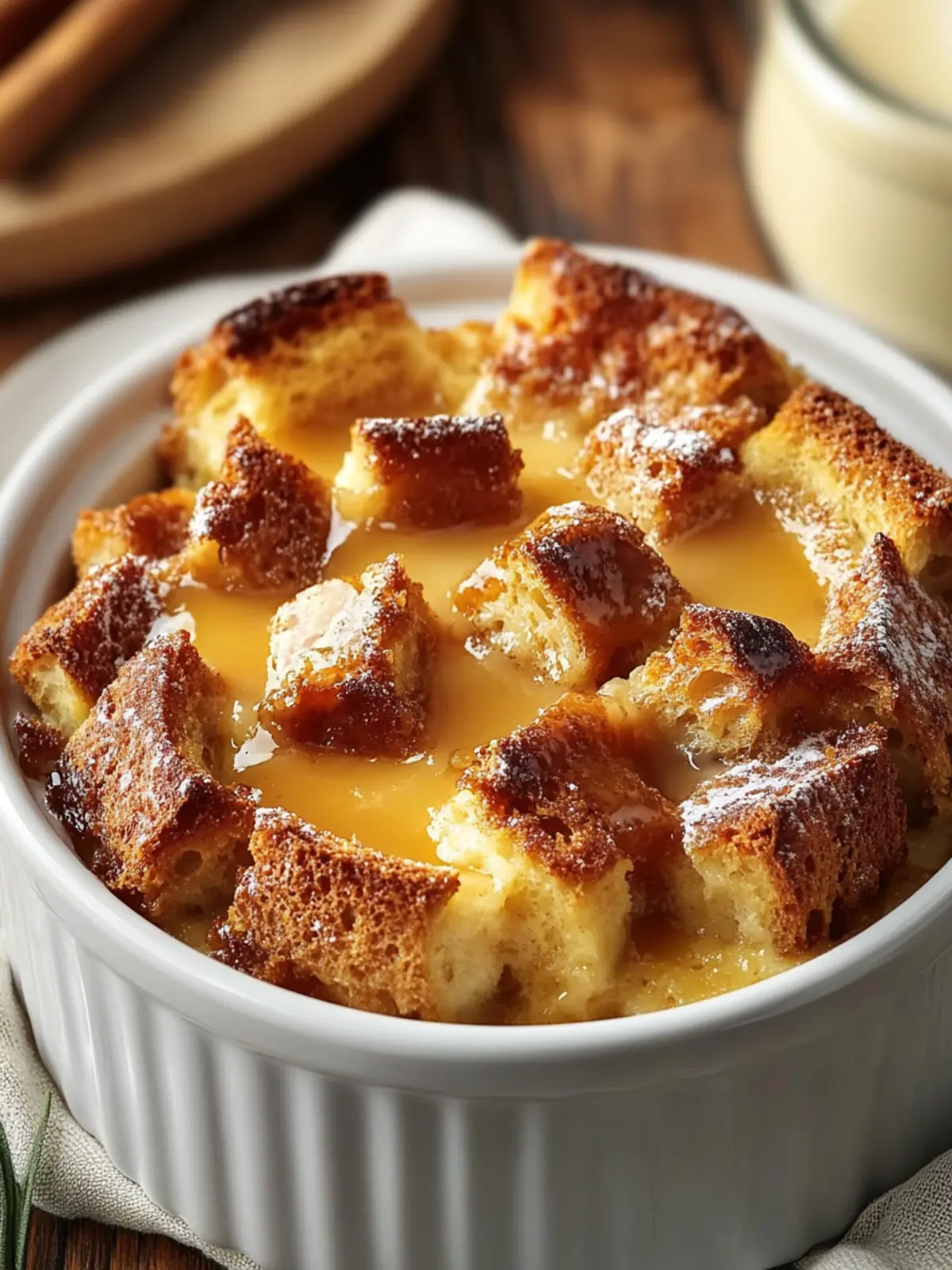 Bread Pudding Recipe with Vanilla Caramel Sauce