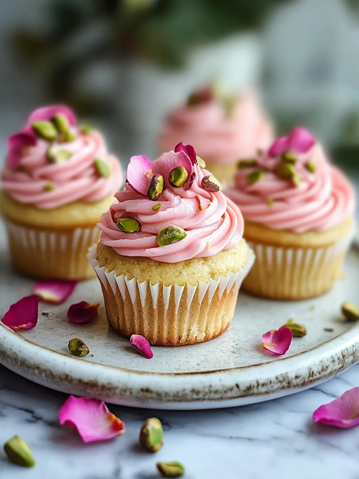 Delightful Vegan Mini Rose Pistachio Cupcakes for Every Celebration
